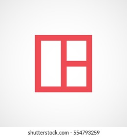 Building Construction Tool Window Frame Red Flat Icon On White Background