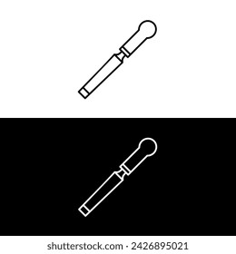 Building Construction Tools Chisel Line Icon On White Background