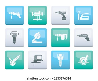Building and Construction Tools icons over color background - Vector Icon Set