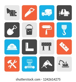 Building and construction tools icons - vector icon set