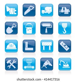 Building and construction tools icons - vector icon set