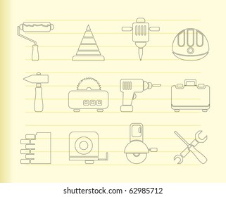 Building and Construction Tools icons - Vector Icon Set
