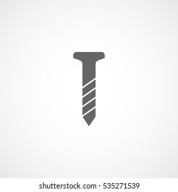 Building Construction Tools Screw Flat Icon On White Background