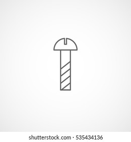 Building Construction Tools Screw Line Icon On White Background