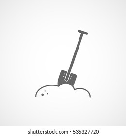Building Construction Tools Shovel Flat Icon On White Background