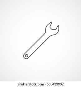 Building Construction Tools Wrench Line Icon On White Background