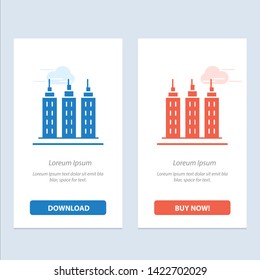 Building, Construction, Tower  Blue and Red Download and Buy Now web Widget Card Template