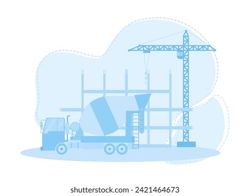 building construction trending concept flat illustration