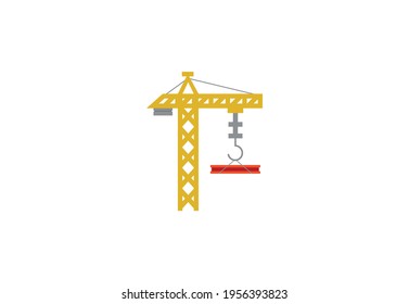 Building Construction vector flat icon. Isolated Crane Construction emoji illustration