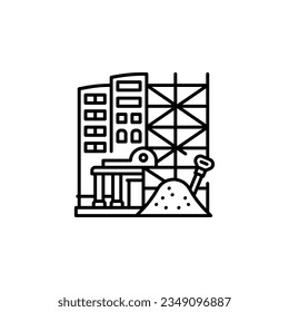 building construction vector icon. real estate icon outline style. perfect use for logo, presentation, website, and more. simple modern icon design line style