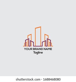 Building construction vector logo, Real Estate logo template design 