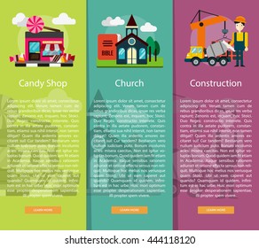 Building and Construction Vertical Banner Concept