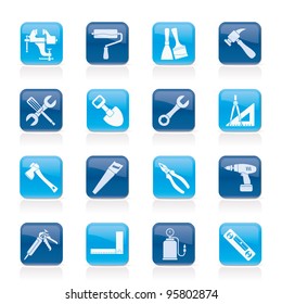 Building and Construction work tool icons - vector icon set