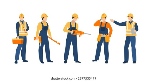 Building construction worker, contractor, engineer, architect, builder. Professional maintenance, home renovation and repair workers 