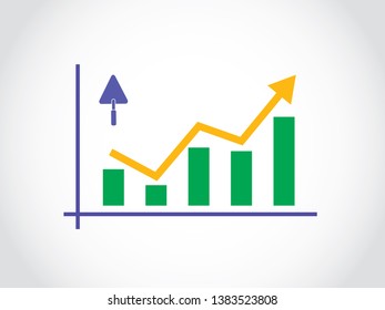 Building Constructions Build Worker Concrete Materials Sales Fluctuate Graph Bar Arrow