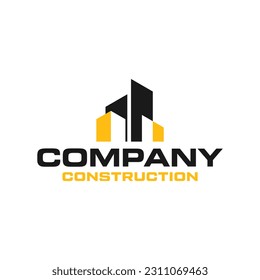 building contruction logo design template illustration