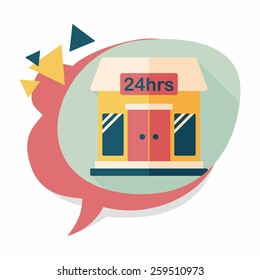 Building convenient store flat icon with long shadow,eps10