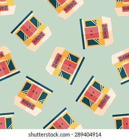 Building convenient store flat icon,eps10 seamless pattern background