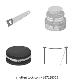 building, cooking and other monochrome icon in cartoon style.circus, food icons in set collection.