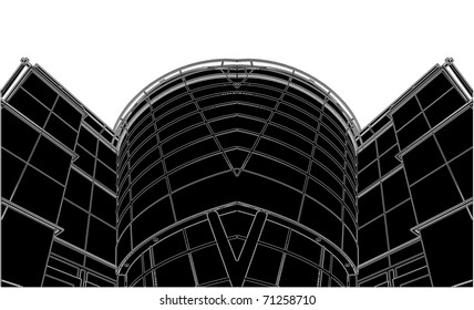 Building Corner Entrance Circle and Quadrant Vector 03