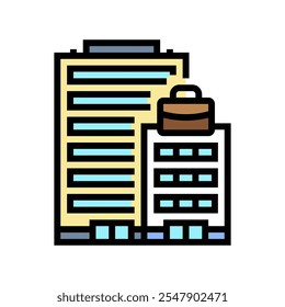 Edificio de la ley corporativa Icono de color Vector. Construcción de la ley corporativa signo. Ilustración de símbolo aislado