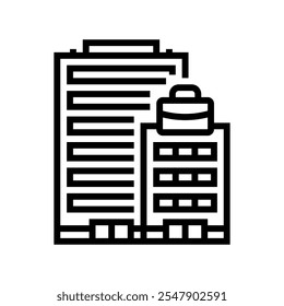 building corporate law line icon vector. building corporate law sign. isolated contour symbol black illustration