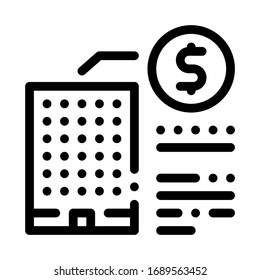 vector de icono de coste de construcción. signo de costo de construcción. ilustración de símbolo de contorno aislado