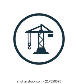 building crane circle background icon, isolated on white background 