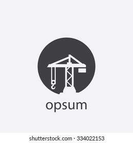 building crane cutted identity template icon design element