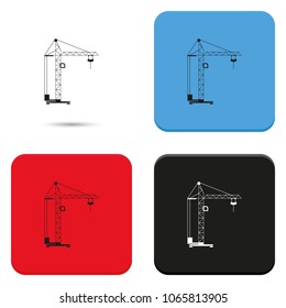 Building crane flat vector icon.