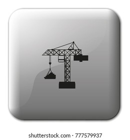 Building crane flat vector icon.