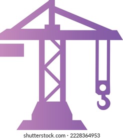 Building crane gradient universal icon ui ux element sign.