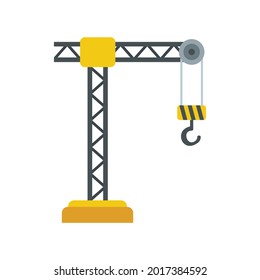 Building crane icon. Flat illustration of building crane vector icon isolated on white background