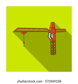 Building crane icon in flat style isolated on white background. Architect symbol stock vector illustration.