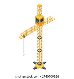 Building crane icon. Isometric of building crane vector icon for web design isolated on white background