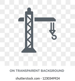 building crane icon. Trendy flat vector building crane icon on transparent background from general  collection. 