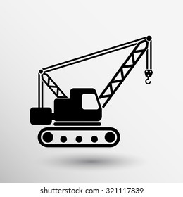 building crane icon vector button logo symbol concept.