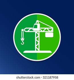 building crane icon vector button logo symbol concept.