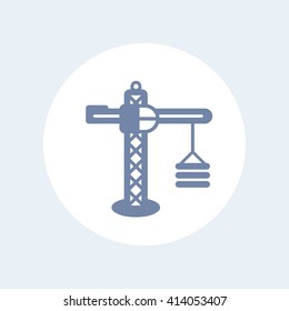 building crane isolated icon, construction crane pictogram, vector illustration