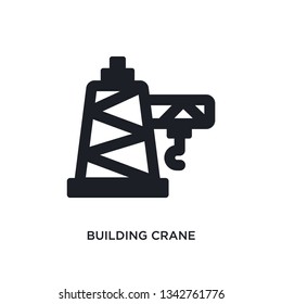 building crane isolated icon. simple element illustration from general-1 concept icons. building crane editable logo sign symbol design on white background. can be use for web and mobile
