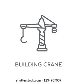 building crane linear icon. Modern outline building crane logo concept on white background from General collection. Suitable for use on web apps, mobile apps and print media.