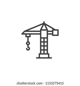 Building crane outline icon. linear style sign for mobile concept and web design. Construction crane simple line vector icon. Symbol, logo illustration. Pixel perfect vector graphics