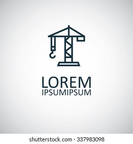building crane outline, thin, flat, digital icon for web and mobile
