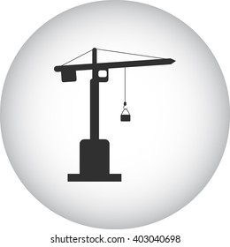 Building crane sign simple icon on  background
