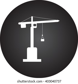 Building crane sign simple icon on  background