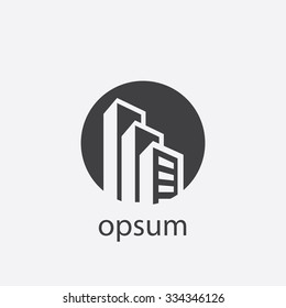 building cut identity template icon design element