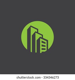 building cut identity template icon design element