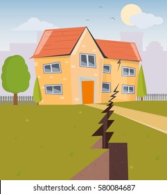 Building damaged by earthquake