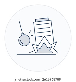 Building Demolition Icon. Activity-based illustration for lifestyle, home, or outdoor task contexts