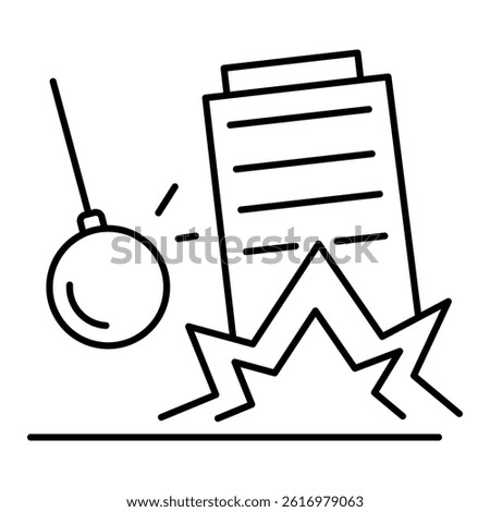 Building Demolition Icon. Activity-based illustration for lifestyle, home, or outdoor task contexts